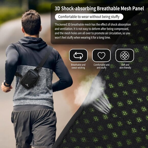 Small Crossbody Bag for Men Women Mini Sling Bag Travel Running Phone Daypack Cr - Picture 3 of 8